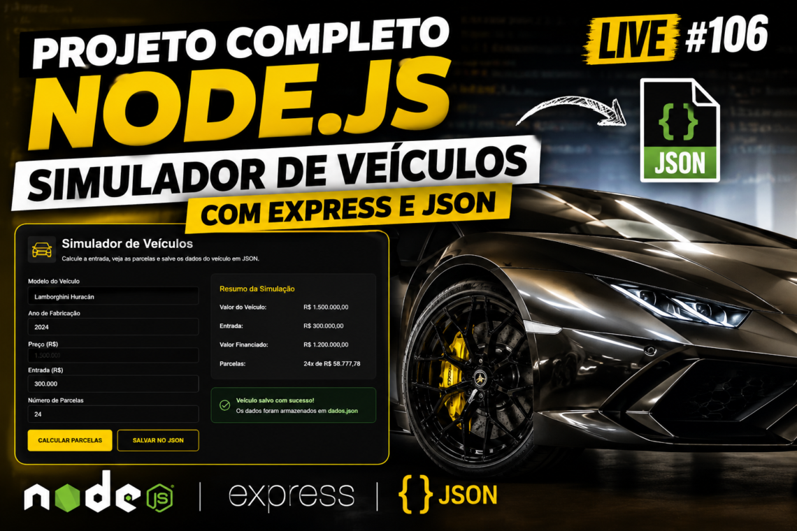 projeto completo com nodejs express json